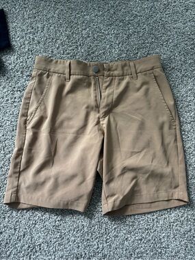 Men's Flat Front Chino Shorts in Tan